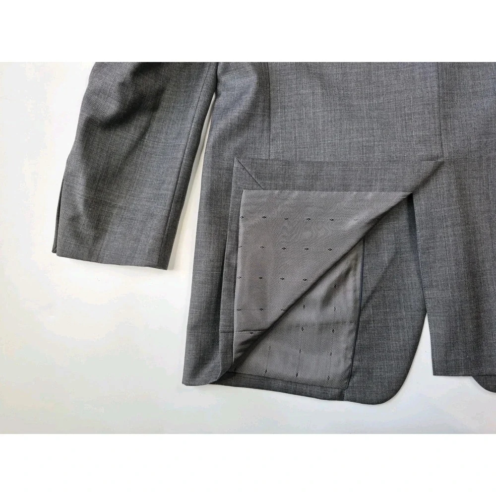 Joseph & Feiss Mens Sports Coat 44L Gray Wool 2 Button Blazer Jacket